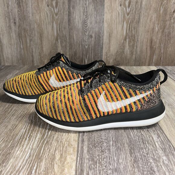 Nike Womens US Size 6.5 Roshe Two Flyknit 844929-005 Black Orange Sneaker Shoes - Picture 5 of 11